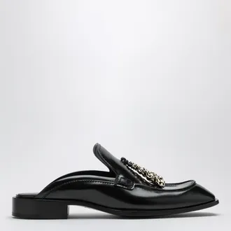 Loewe Mocassini mule Edge neri in pelle di vitello spazzolata