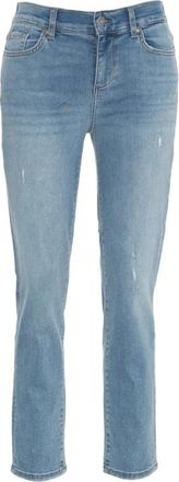 Liu Jo Blauwe Distressed Slim Fit Stretch Jeans - Dames - Slim Fit Jeans - Blauw - W28 - Jeans