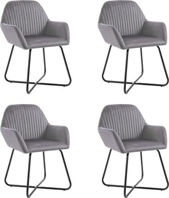 vidaXL Vidaxl - Sillas De Comedor 4 Unidades Terciopelo Gris