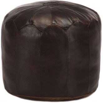 vidaXL Vidaxl - Puf Marr&oacute;n Oscuro 40x35 Cm Cuero Aut&eacute;ntico De Cabra