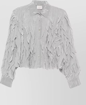 Alysi feather-effect crinkled shirt jacket
