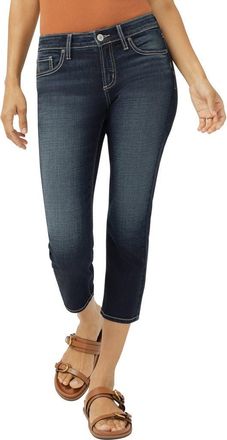 Silver Jeans Co Elyse Curvy Mid Rise Capri Jeans in Bay St. Louis at Nordstrom, Size 24