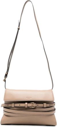 Moschino Buckle Schoudertas - Dames - Schoudertassen - Beige - ONE Size - Nylon - Tassen