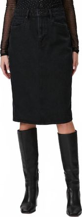 Paige Siren Midi Skirt In Pitch Dark