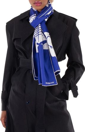 Burberry Knight Emblem Silk Scarf
