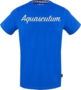 Aquascutum Handtekening T-shirt met logo voor heren (Blauw)