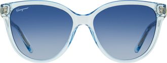 Ferragamo SF1056S Soft Cat-Eye Sunglasses - Blue