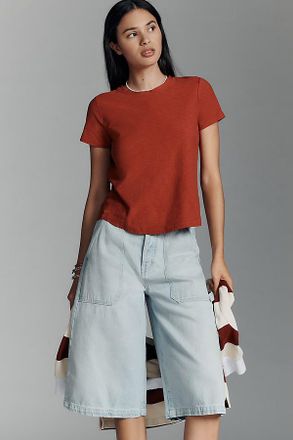 Pilcro The Bennie Cotton Slub Crew-Neck Slim Tee by Pilcro