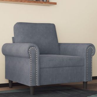 vidaXL Sill&oacute;n De Terciopelo Gris Oscuro 60 Cm Vidaxl