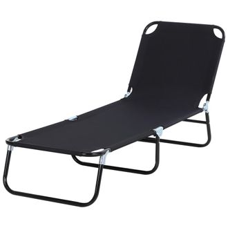 OUTSUNNY Tumbona plegable 188x56x28 cm negro