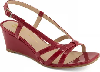 Andrea Womens Sling-Back Wedge Sandal In Red