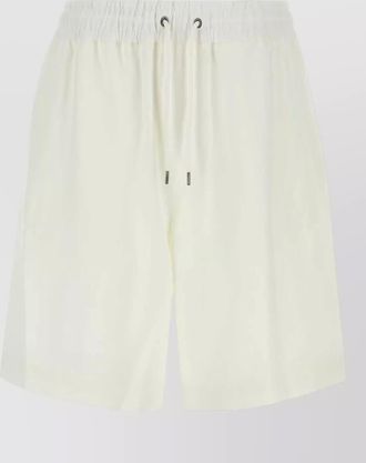 Giorgio Armani linen bermuda shorts featuring back pocket
