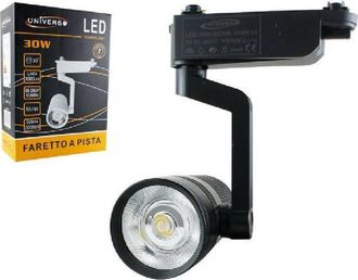 Trade Shop Trade Shop Traesio - Trade Shop - Faretto Led Binario Nero Lampada Pista 30watt Luce Naturale Calda Fredda F-30w8h