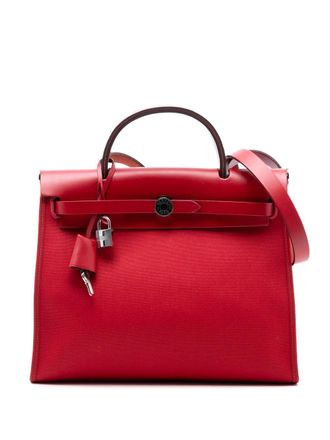 Herm&egrave;s 2019 Toile Herbag Zip 31 satchel - Red
