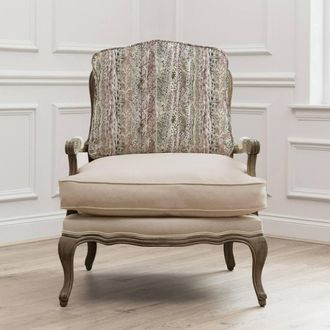 Voyage Maison Whimsical Tale Printed Florence Chair in Light Brown