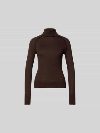 Victoria Beckham Longsleeve mit Rollkragen in Dunkelbraun, Gr&ouml;&szlig;e S