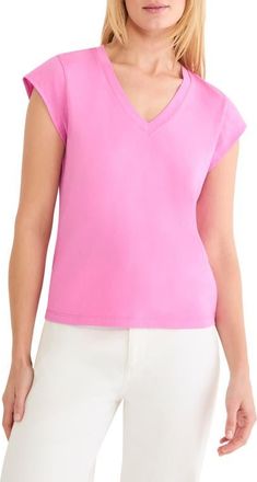 Nic+Zoe Cap Sleeve V-Neck Cotton Top in Crocus at Nordstrom, Size Xx-Large