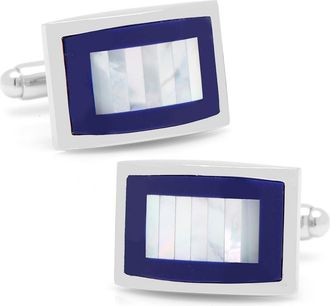 Cufflinks Inc. Rectangle Mother-of-Pearl & Lapis Cuff Links in Blue at Nordstrom