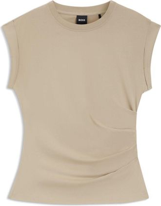 BOSS Rolled-cuff slim-fit T-shirt in mercerised cotton