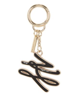 Karl Lagerfeld K/Autograph enamel keychain - women - Zinc Alloy - One Size - Gold