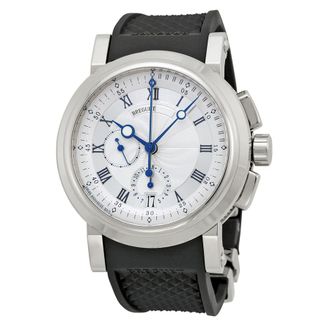 Breguet Pre-owned Breguet Marine Chronograph Silver Dial Mens Watch 5827BB/12/5ZU