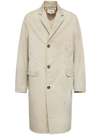 Maison Margiela paint-splatter coat - Neutrals