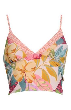 Roxy Hot Tropic V-Neck Swim Camisole in Tropic Multi at Nordstrom Rack, Size X-Small