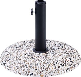 Beliani Beliani - Base Para La Sombrilla De Hormig&oacute;n Negro 21 Kg Redonda Para Jard&iacute;n Cevo