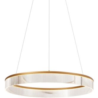 QAZQA Modern Pendant Lamp Brass 78cm incl. led 3-Step Dimmable - Anello Chandelier