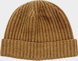 Bergdorf Goodman Men & apos;s Rib-Knit Cashmere Beanie Hat