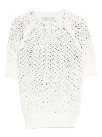 Ermanno Scervino crystal-embellishment T-shirt - Wit