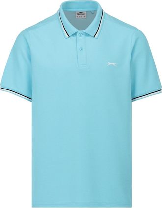 Slazenger Mens Tipped Polo Shirt Topaz XL