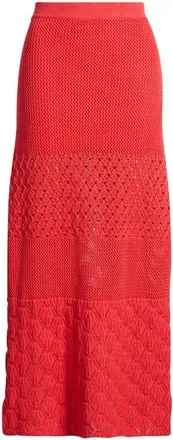 Marine Layer Amada Midi Cotton Sweater Knit Skirt in Red at Nordstrom, Size X-Large