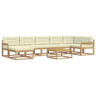 vidaXL Conjunto De Sof&aacute;s De Exterior 8 Pcs Blanco Y Crema Vidaxl