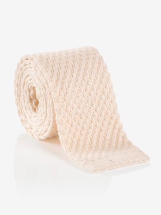 Cinque Krawatte CINQUE, Herren, beige (beige uni), Strick, Baumwolle, unifarben, Krawatten Krawatte, mit stilvoller Maschenstruktur