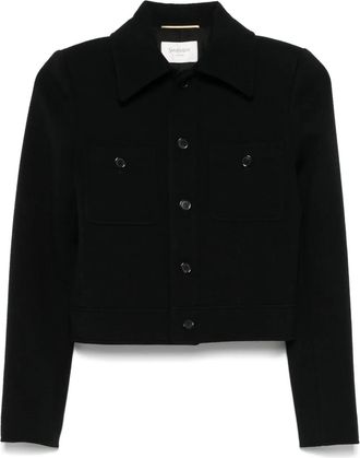 Saint Laurent Cropped jack - Zwart