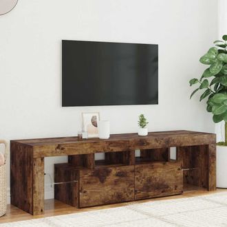 vidaXL Vidaxl - Mueble De Tv Con Luces Led Color Roble Ahumado 140x36,5x40 Cm