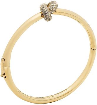 Kate Spade New York Sailors Knot Pave Hinge Bangle Womens Bracelet Clear/Gold : PROCESSING PROCESSING, Brass/Cubic Zirconia