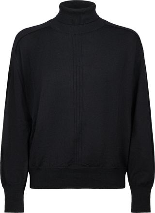 SOEUR High Neck Black Sweater with Ribbed Detailing
