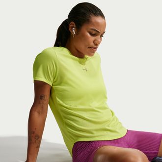 Nike Womens Swift Aero-FIT Short-Sleeve Running Top in Yellow | IH8114-750