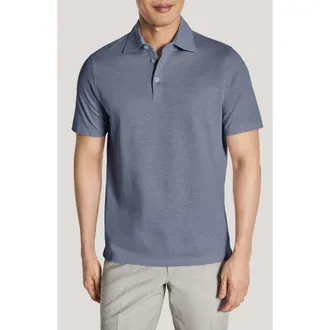 Jack Victor Davis Cotton Blend Piqu&eacute; Polo in Light Blue at Nordstrom, Size Xx-Large
