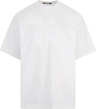 Jacquemus Typo T-shirt - Heren - T-shirts - Wit - 2XL - Katoen - Tops