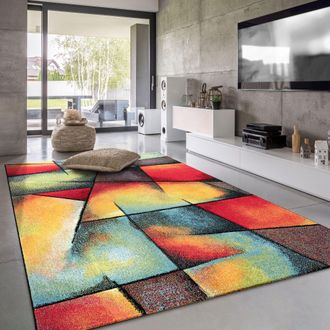 Paco Home Paco Home Alfombra Pelo Corto Salon Moderna Dibujo Geometrico 3d 80x300 Cm, Multicolor 6