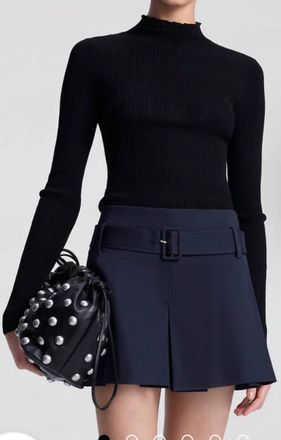 A.L.C. Hugh Fine Cotton Knit Top In Black