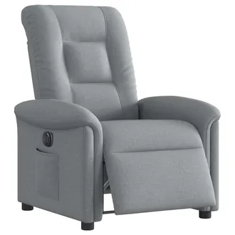 vidaXL Poltrona Elettrica Reclinabile Grigio Chiaro In Tessuto - Vidaxl