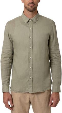 Mavi Slim Fit Long Sleeve Linen Button-Up Shirt in Seagrass at Nordstrom Rack, Size Xx-Large