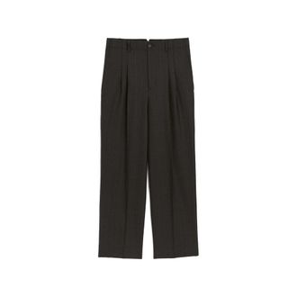 Ami High-waisted Carrot-fit Striped Wool Trousers