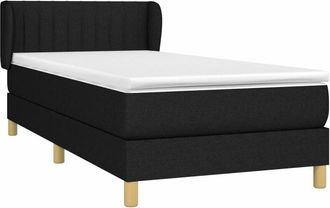 vidaXL Cama Box Spring Con Colch&oacute;n Tela Negro 100x200 Cm Vidaxl