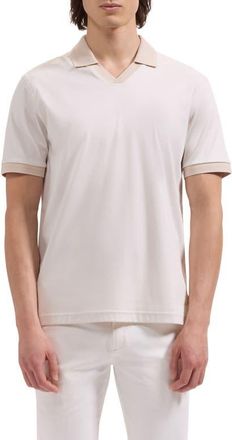 Bugatchi Pima Cotton Johnny Collar Polo in Ivory at Nordstrom, Size Xx-Large