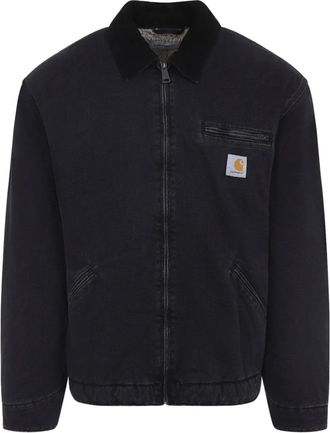 Carhartt Work in Progress Giacca OG Detroit con zip e colletto a coste - Nero